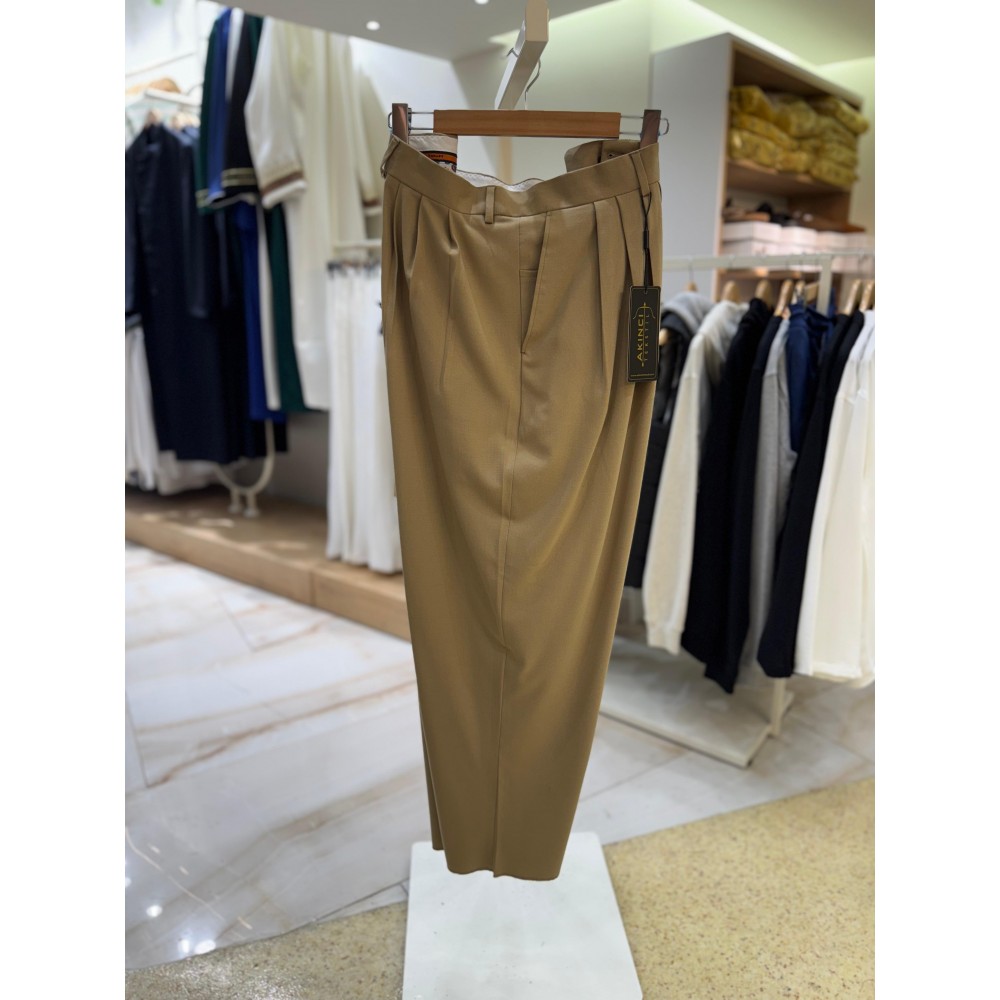 5 Pileli Şalvar Pantolon Sütlü Kahve 5 Pileli Şalvar Pantolon Sütlü Kahve